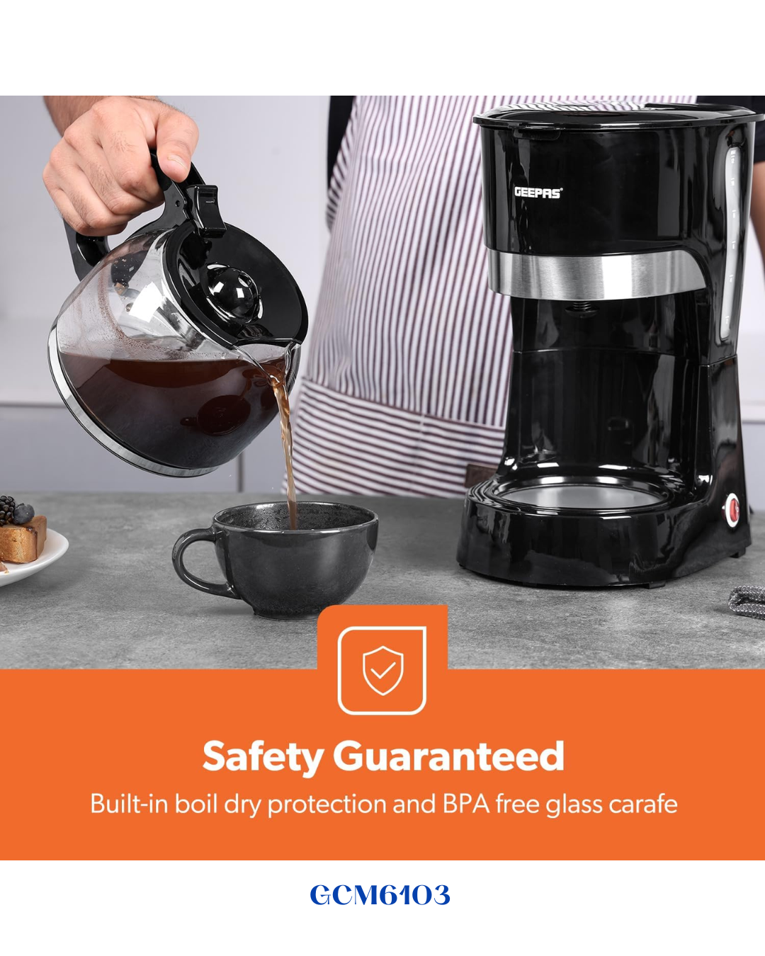 GEEPAS COFFEE MAKER 850–1000 W 1.5L