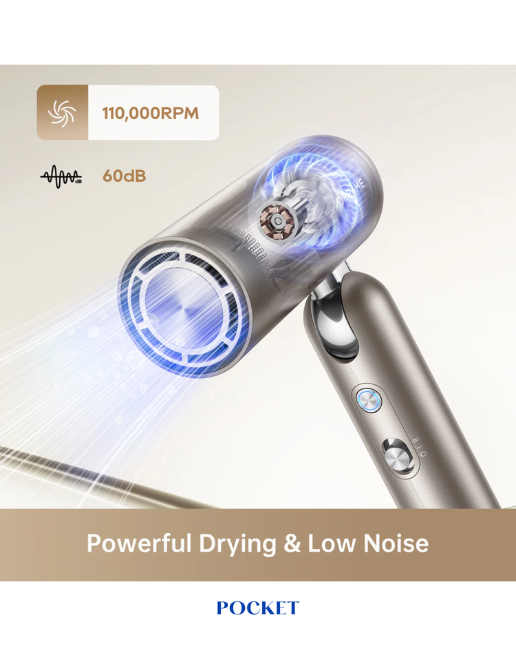 DREAME POCKET TITANIUM BRUSHLESS HAIR DRYER 110,000 RPM