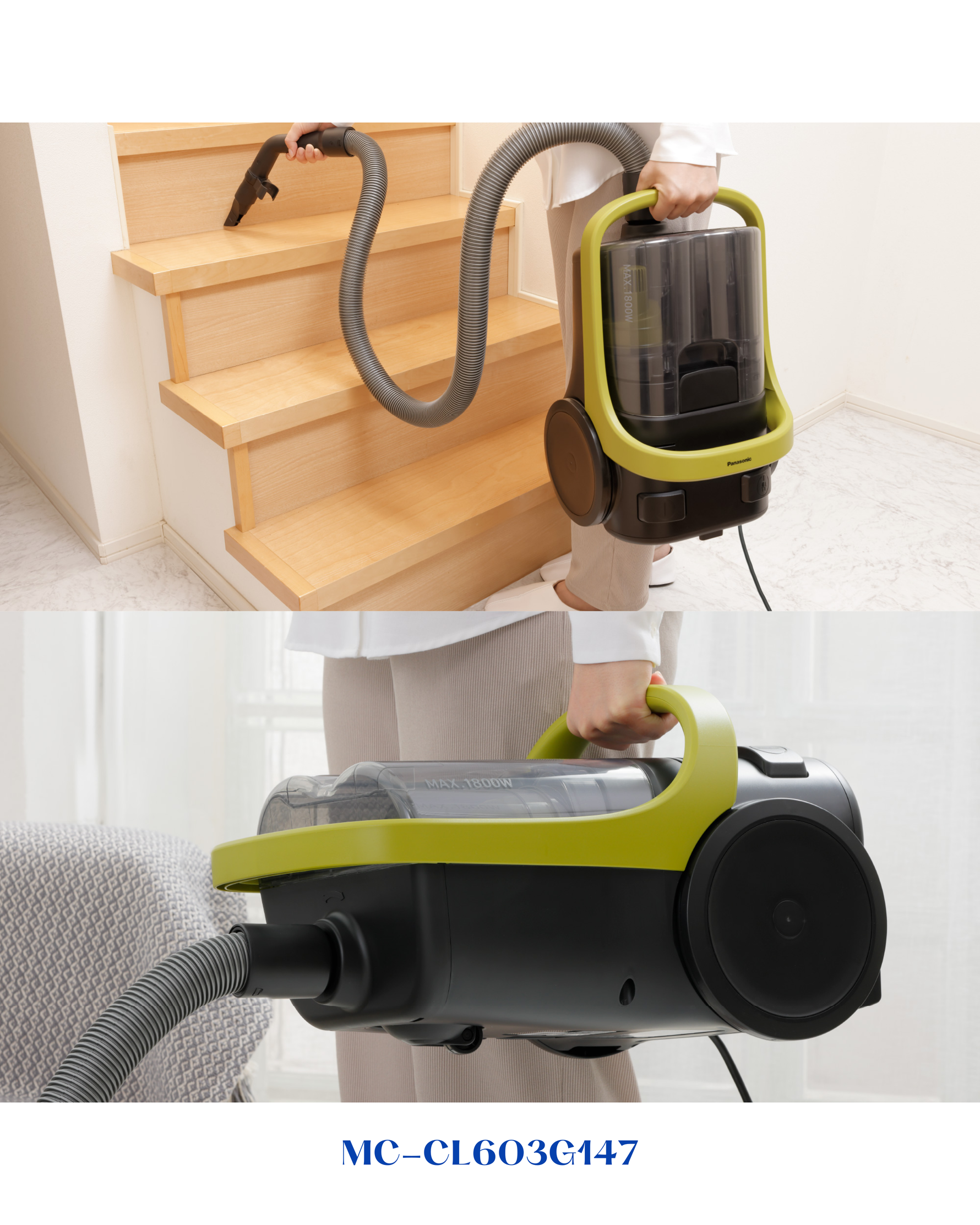 PANASONIC BAGLESS CANISTER VACUUM 1800W 2.2L