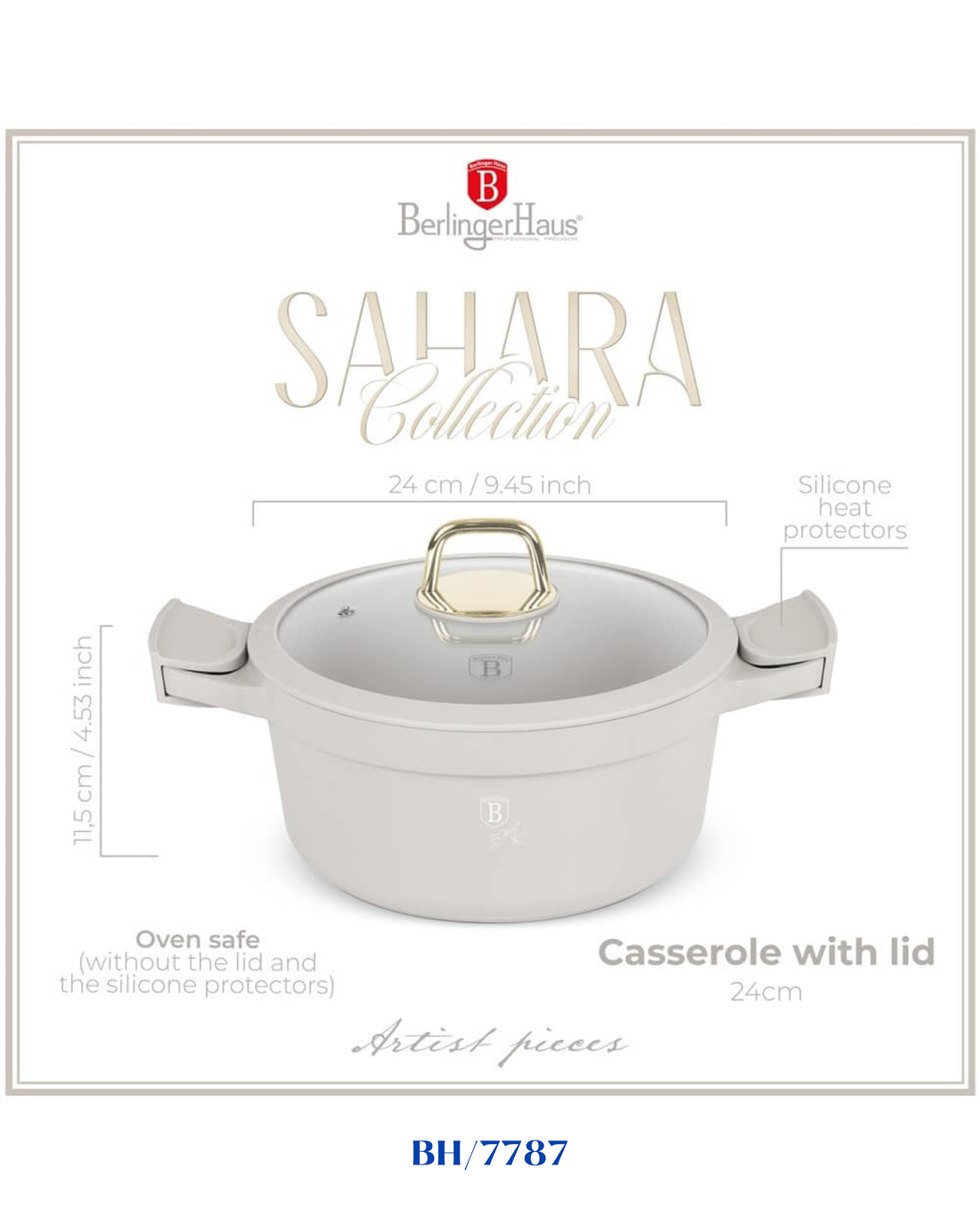 BERLINGER HAUS CASSEROLE WITH LID 24CM