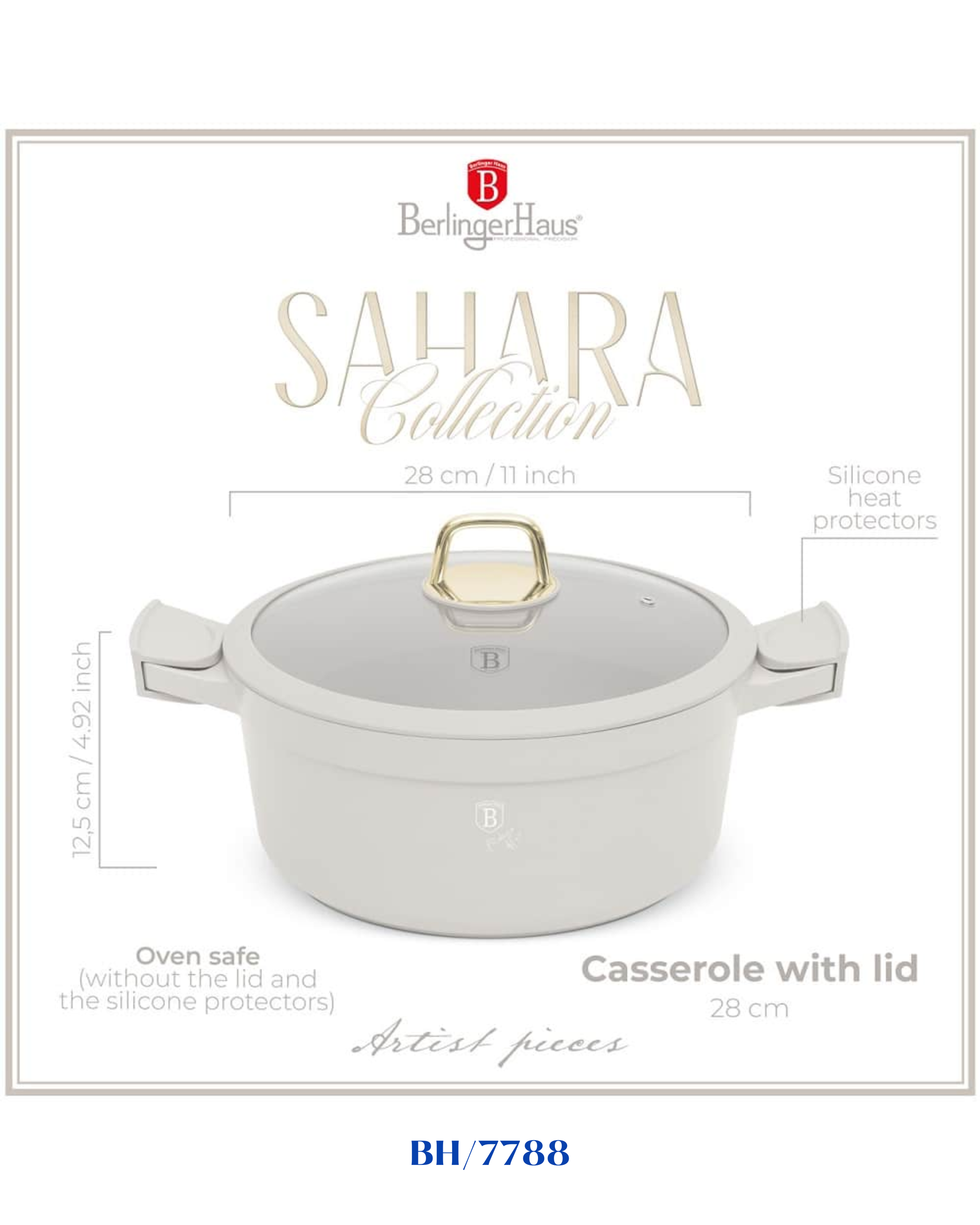 BERLINGER HAUS CASSEROLE WITH LID 28CM