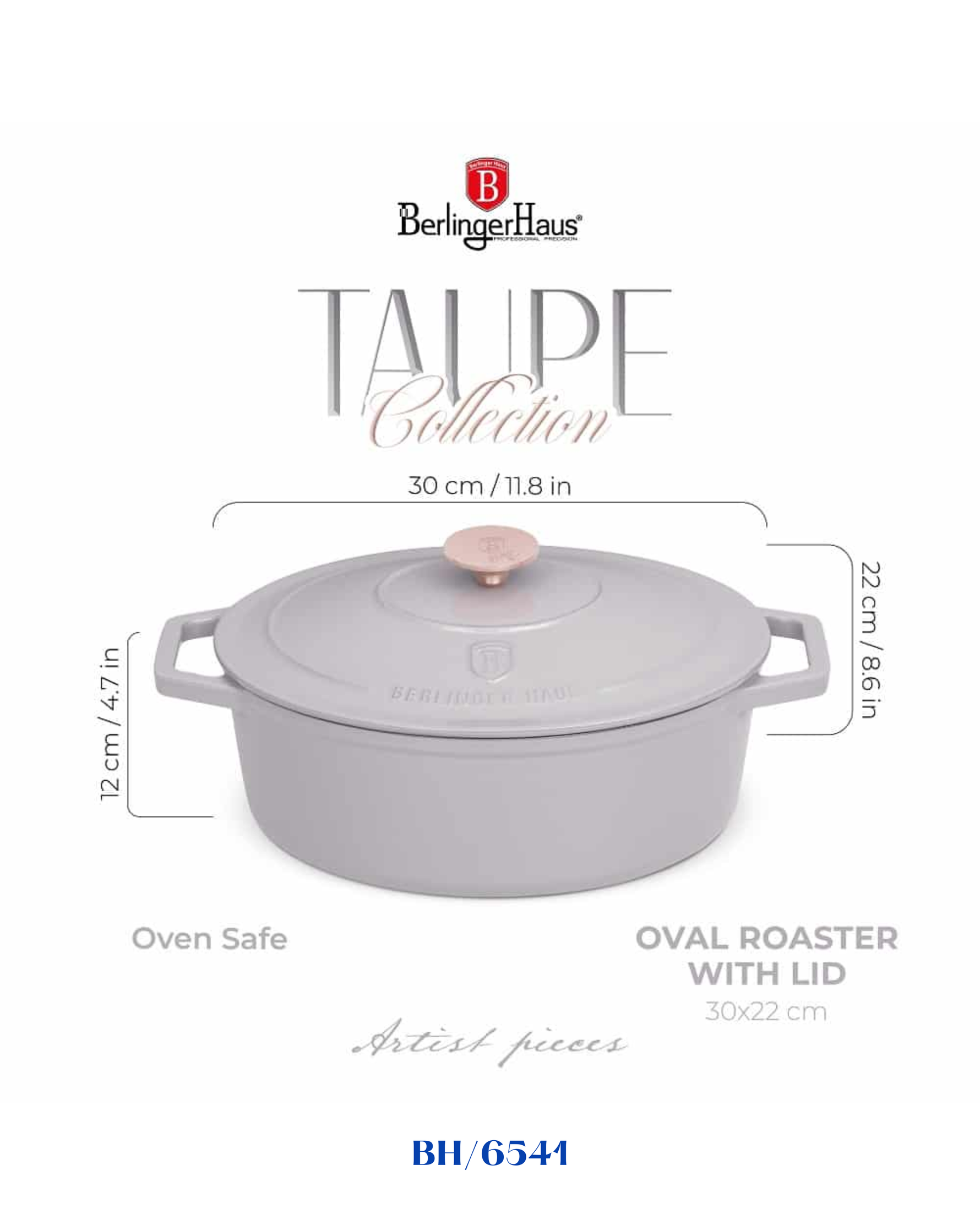 BERLINGER HAUS OVAL ROASTER CAST IRON 30CM