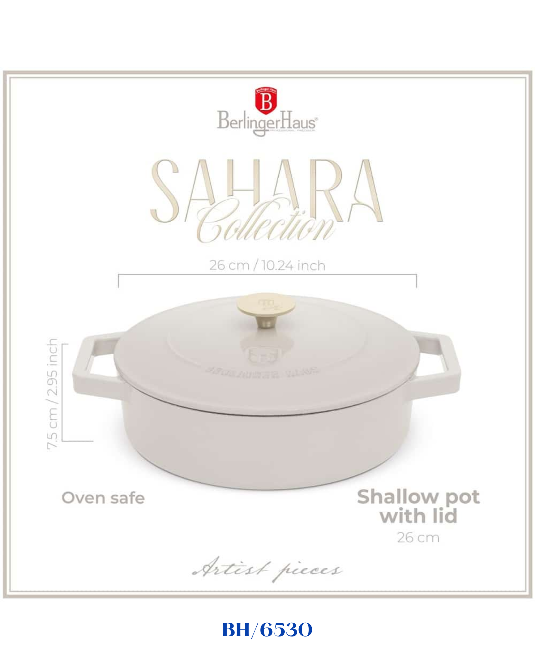BERLINGER HAUS SHALLOW POT CAST IRON 26CM