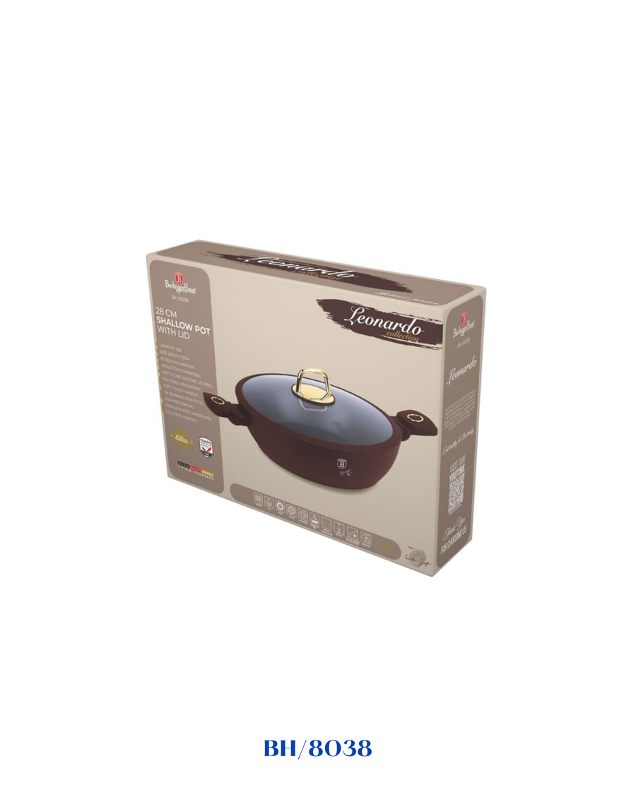 BERLINGER HAUS SHALLOW POT WITH LID 28CM