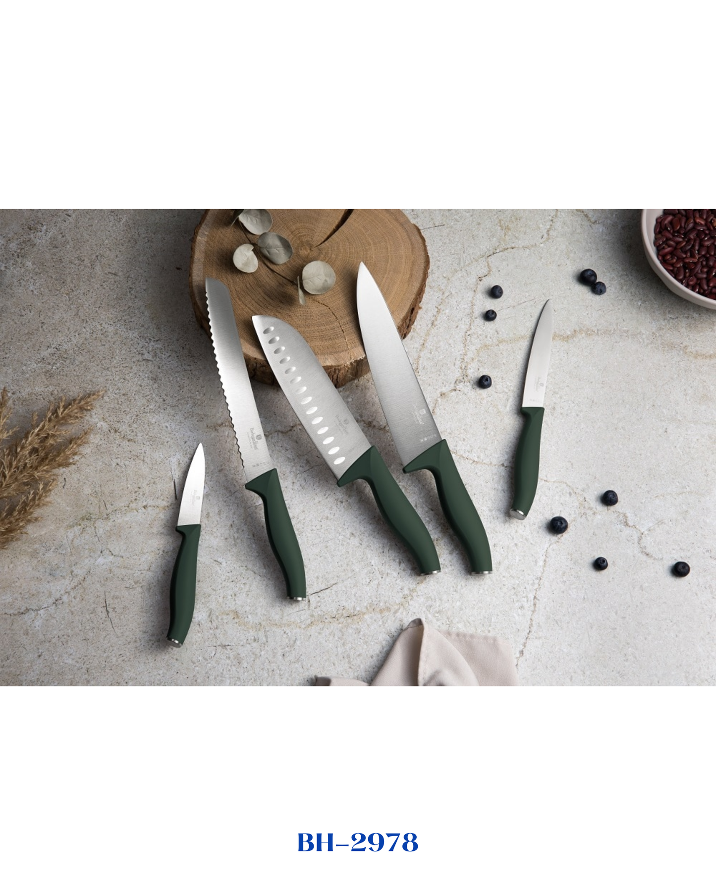 BERLINGER HAUS 6 PCS KNIFE SET WITH ACACIA WOOD MAGNETIC HANGER
