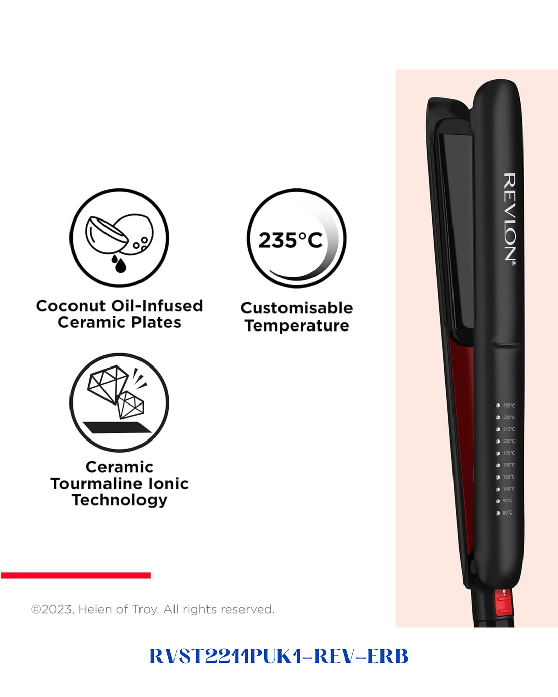 REVLON SMOOTHSTAY COCONUT OIL-INFUSED HAIR STRAIGHTENER