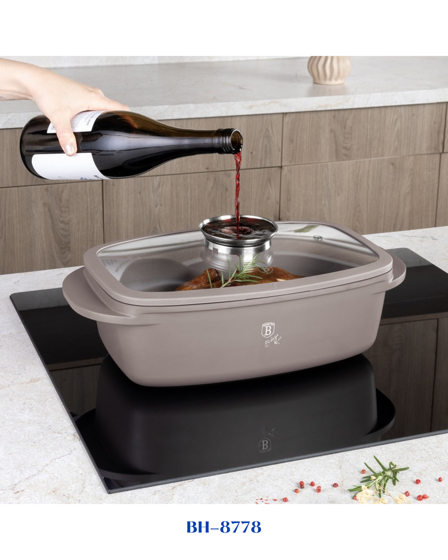 BERLINGER HAUS ROASTER WITH GLASS LID AND AROMA KNOB