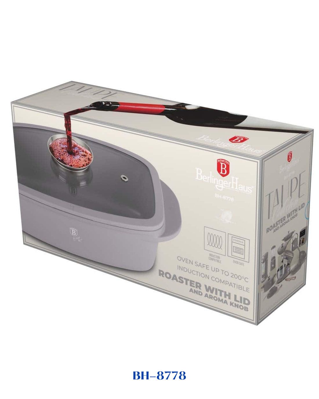 BERLINGER HAUS ROASTER WITH GLASS LID AND AROMA KNOB