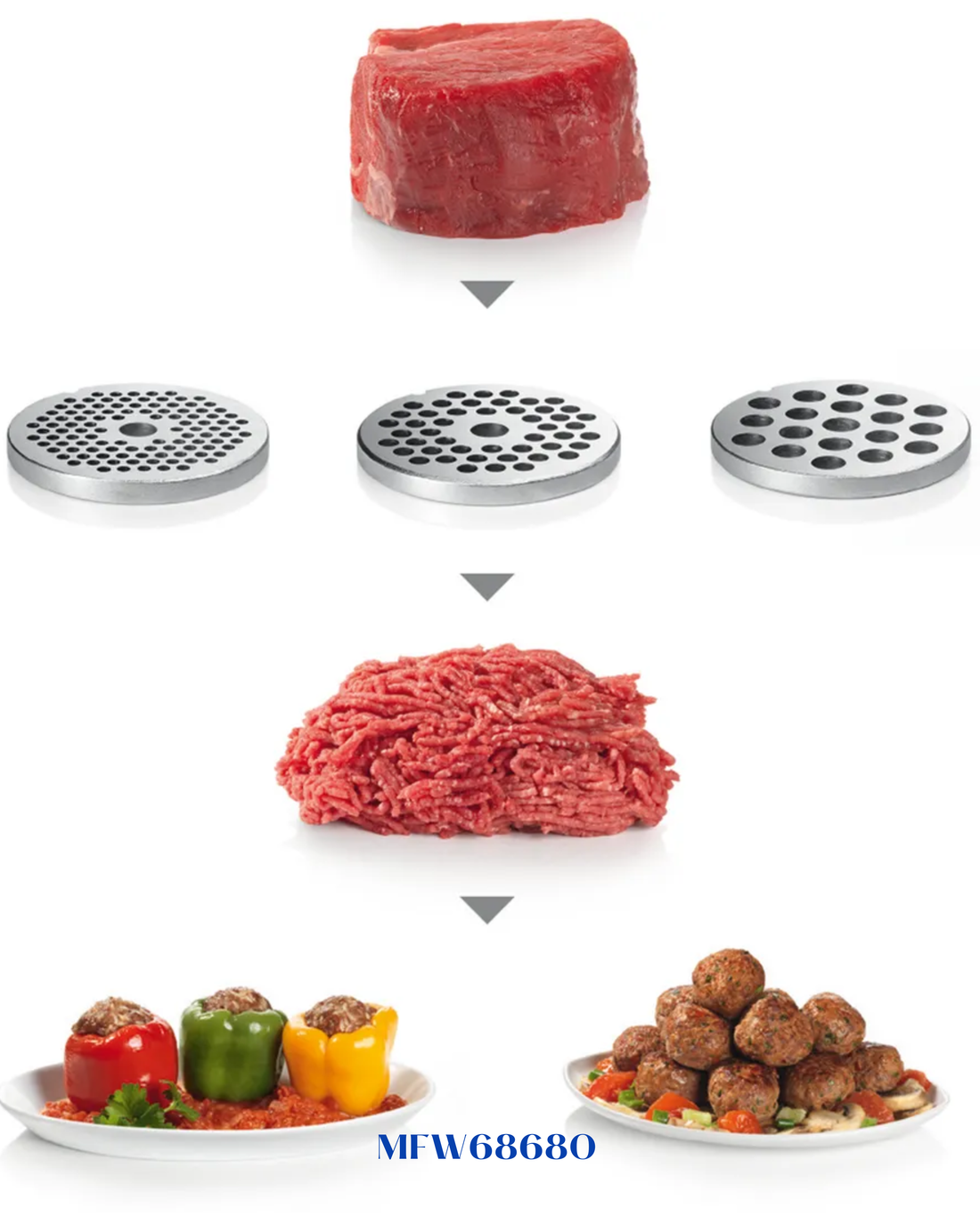 BOSCH PROPOWER MEAT GRINDER BLACK/CHROME 2200W