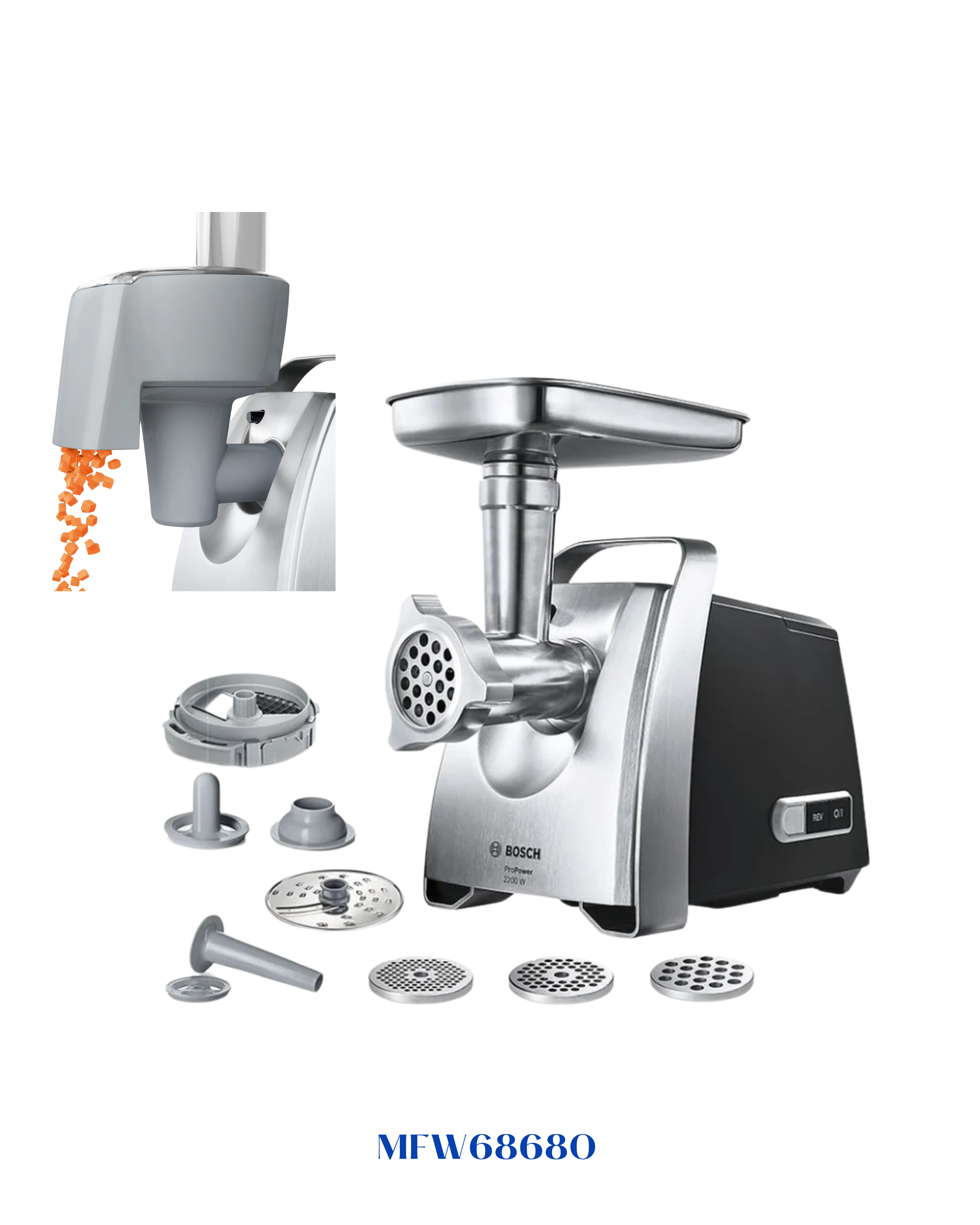 BOSCH PROPOWER MEAT GRINDER BLACK/CHROME 2200W