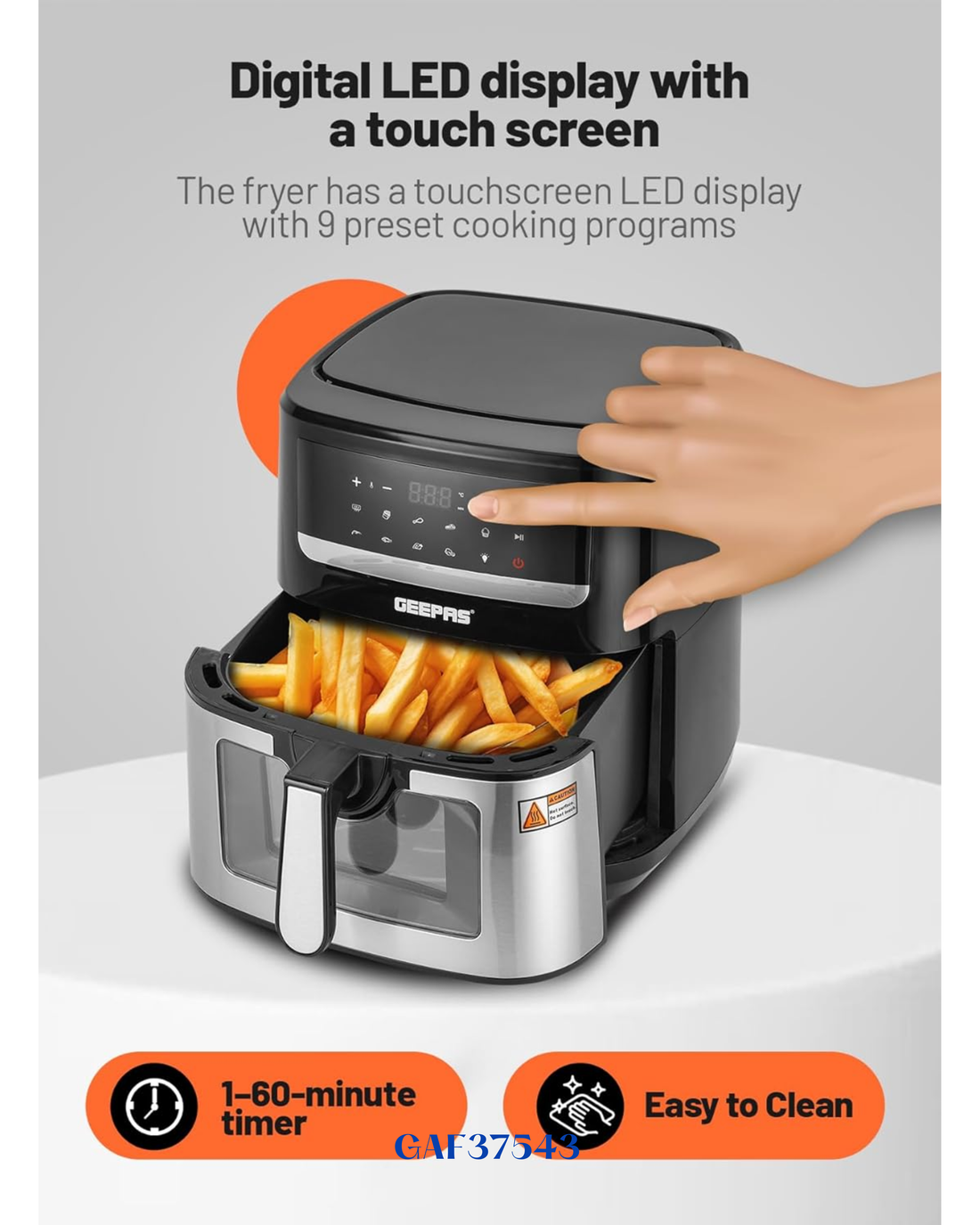 GEEPAS DOUBLE HEATING DIGITAL AIR FRYER