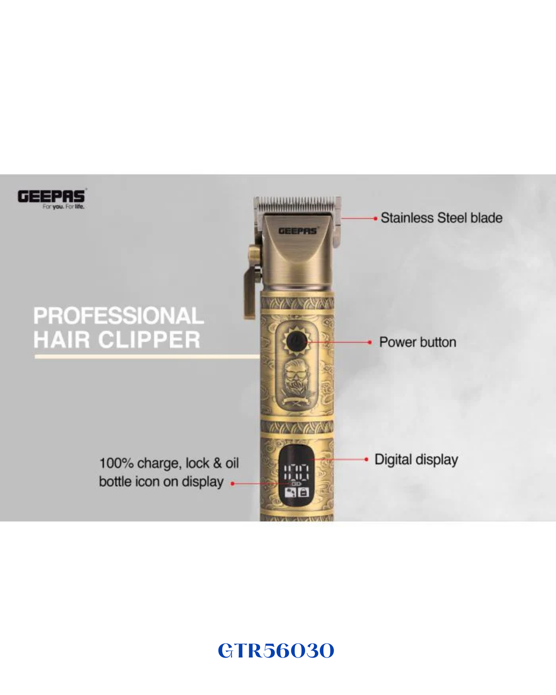 GEEPAS PROFESSIONAL HAIR & BEARD CLIPPER