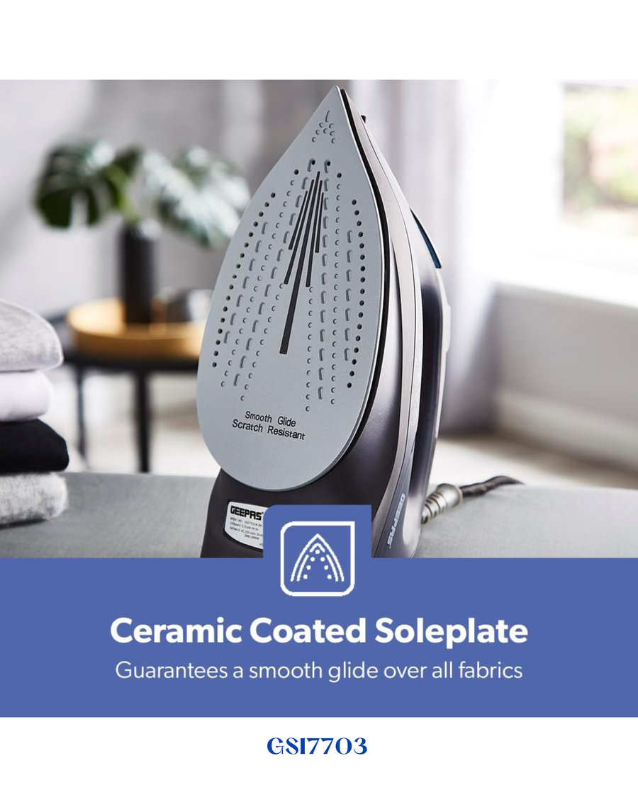 GEEPAS STEAM IRON WITH SELF-CLEAN FUNCTION