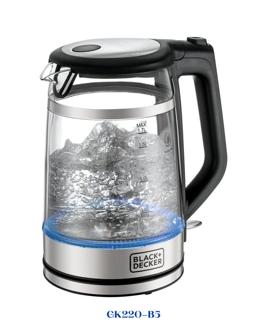 BLACK&DECKER GLASS KETTLE DOUBLE WALL 1.7L 2200W