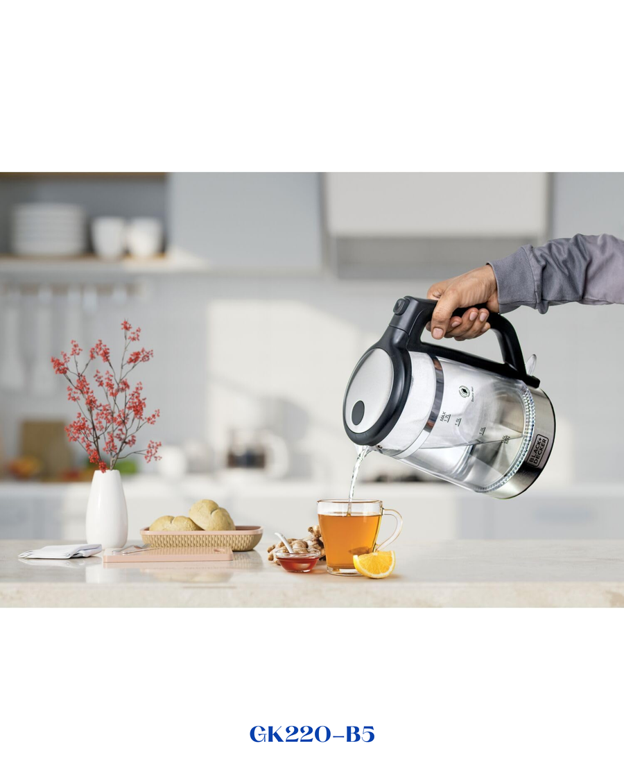 BLACK&DECKER GLASS KETTLE DOUBLE WALL 1.7L 2200W