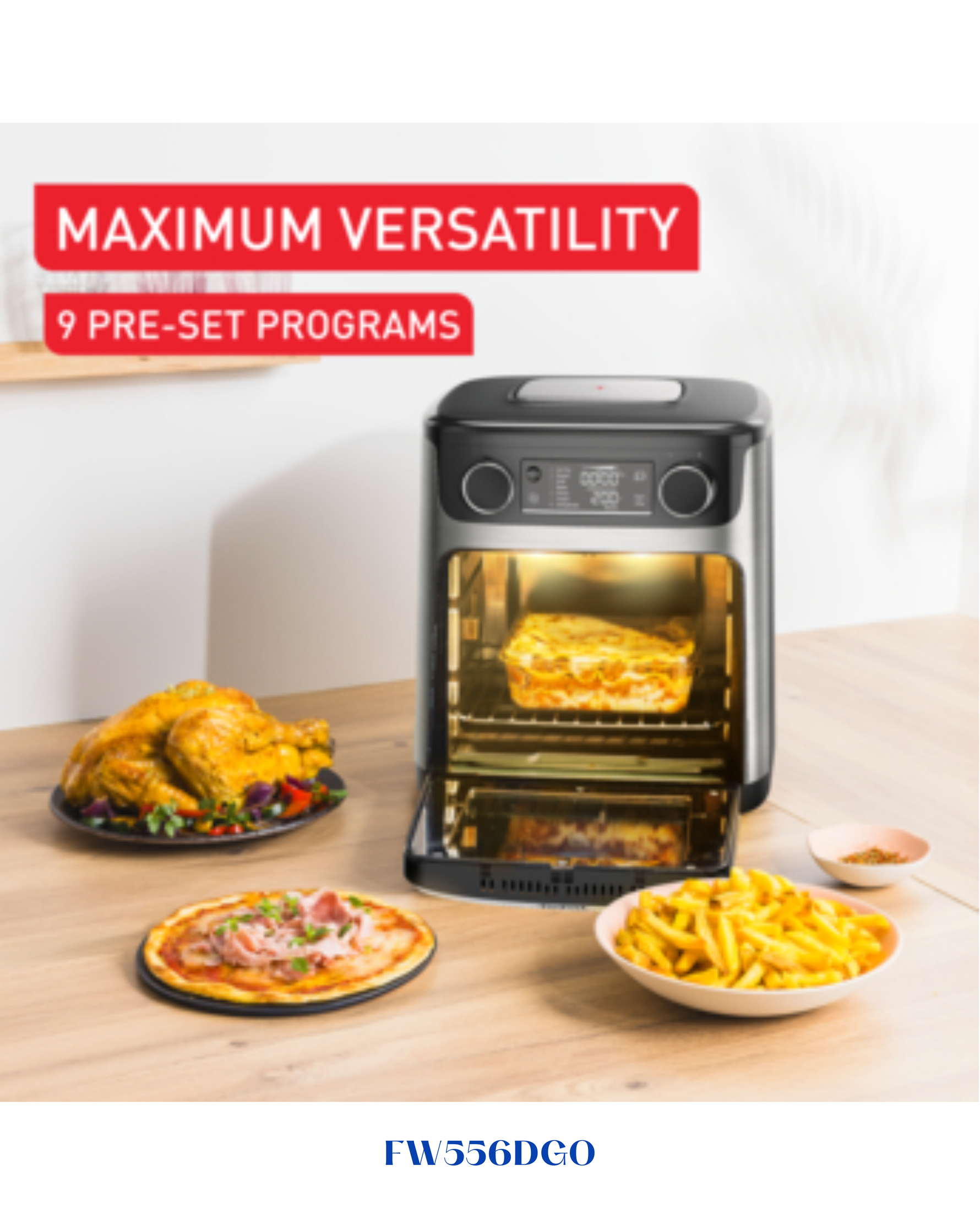TEFAL EASY MULTIFUNCTION  AIR FRYER OVEN 9IN1-1800W-15 L