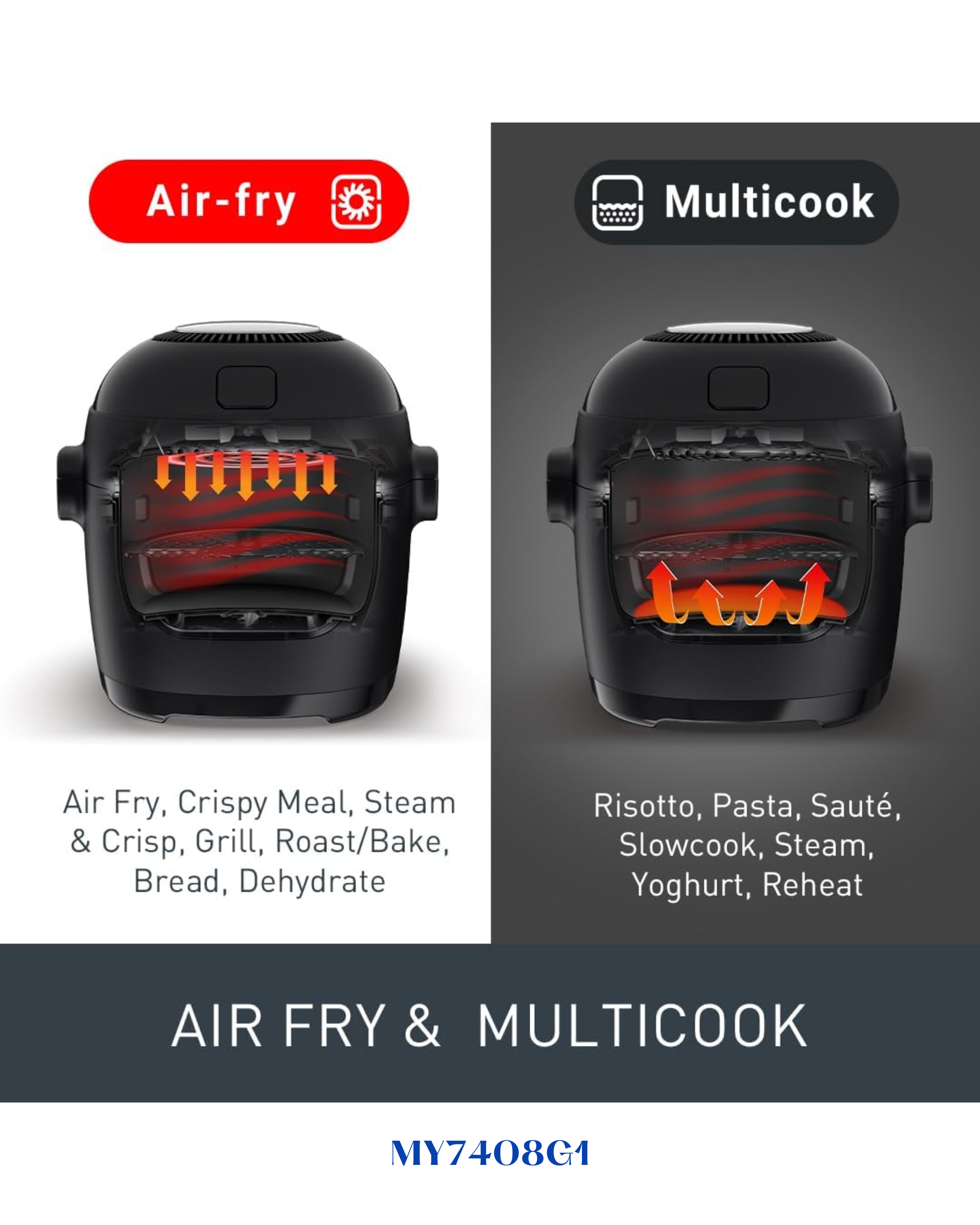 TEFAL MULTICOOK ACTIFRY RAPID MULTI COOKER & AIR FRYER 6L 1334W