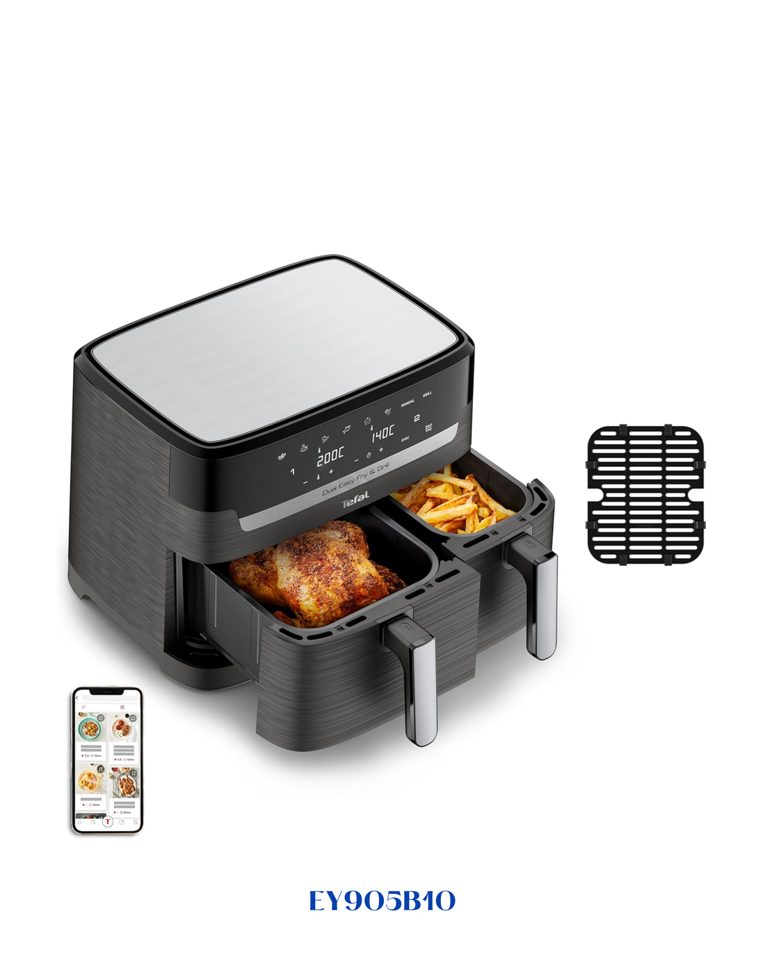 TEFAL DUAL EASY FRY & GRILL AIR FRYER 8.3 L