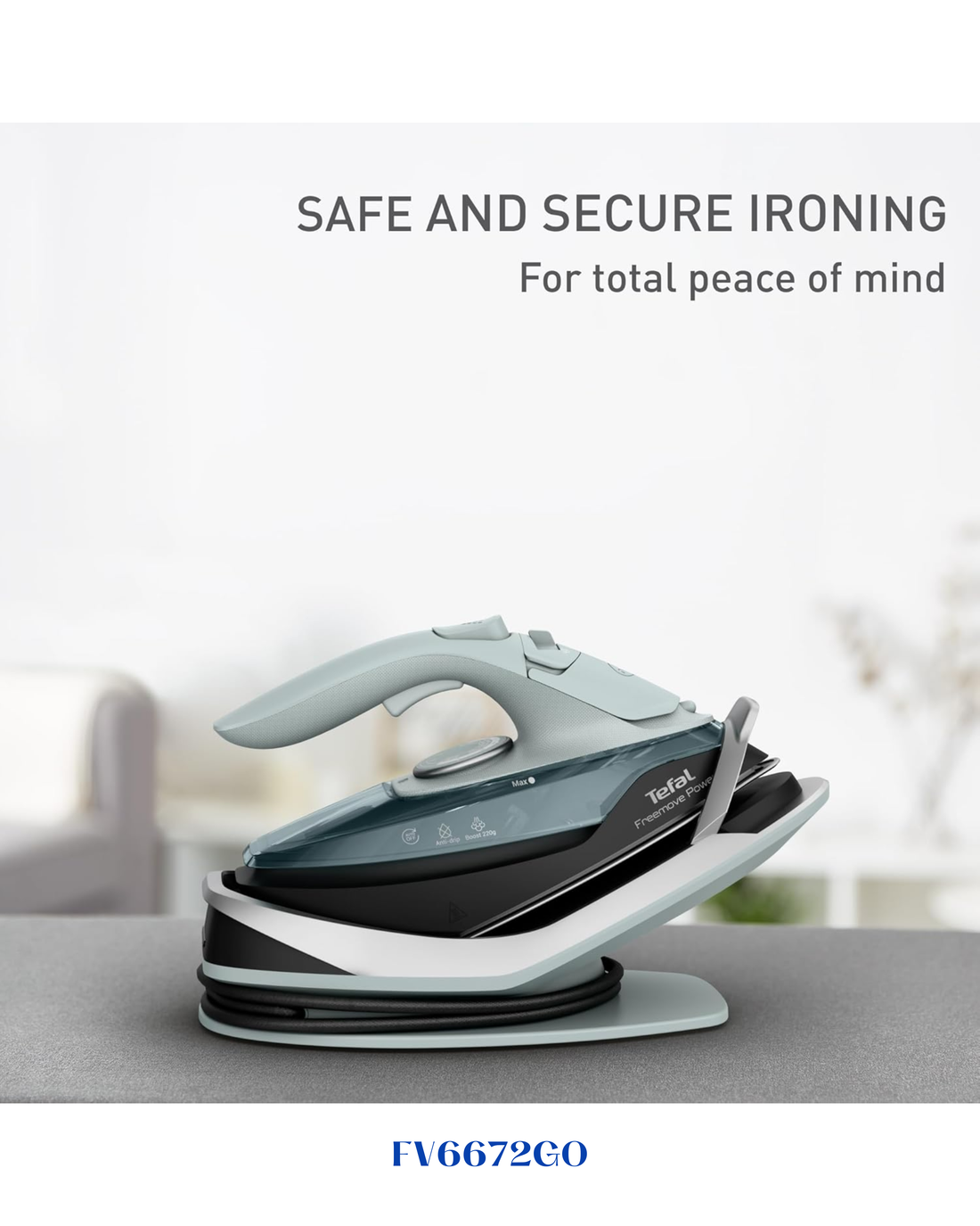 TEFAL FREEMOVE POWER CORDLESS STEAM IRON – 2600W