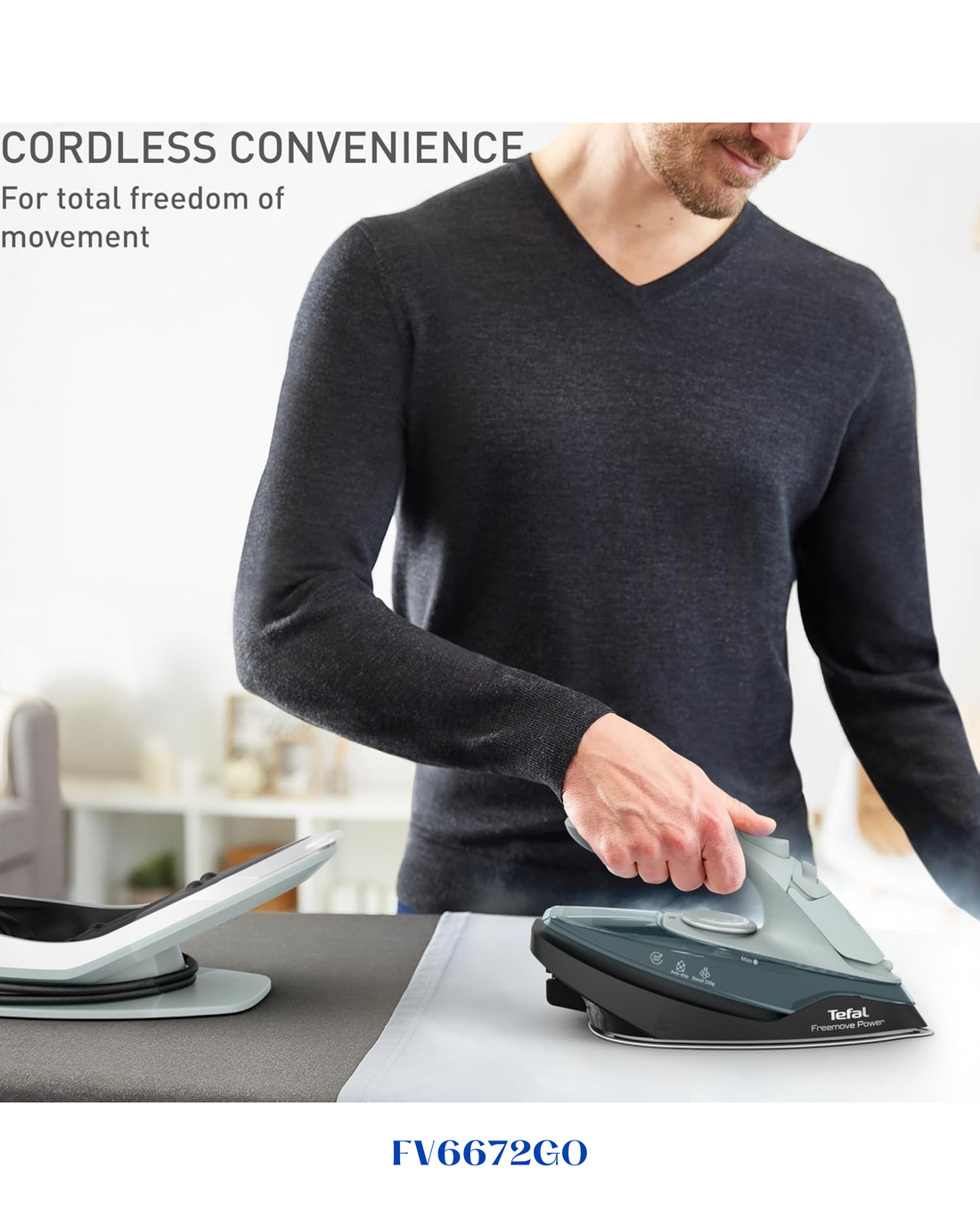 TEFAL FREEMOVE POWER CORDLESS STEAM IRON – 2600W