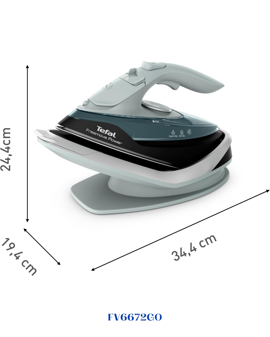 TEFAL FREEMOVE POWER CORDLESS STEAM IRON – 2600W