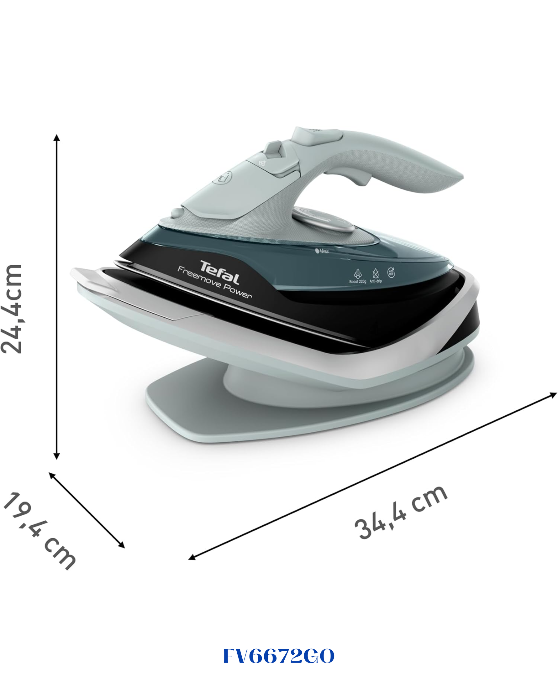 TEFAL FREEMOVE POWER CORDLESS STEAM IRON – 2600W