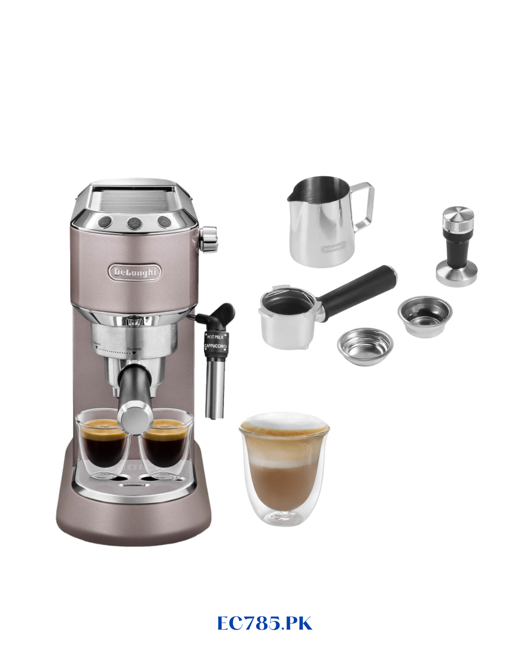 DELONGHI DEDICA METALLICS ESPRESSO MACHINE – BROWN