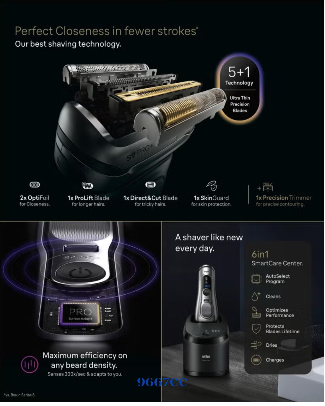 BRAUN ELECTRIC SHAVER SERIES 9 PRO+