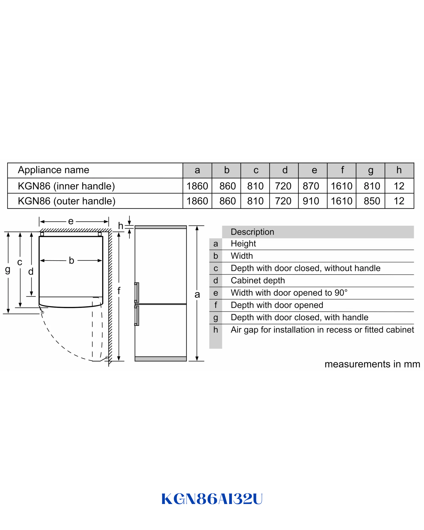 BOSCH Serie 6 Free-standing Fridge-Freezer with Freezer at Bottom  186 x 86 cm-631L