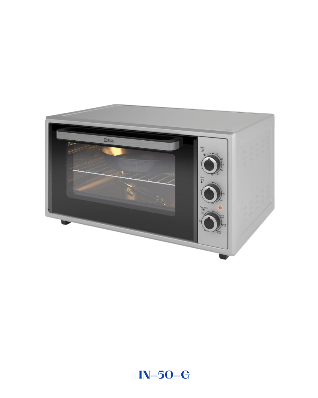 INSIDE ELECTRIC OVEN WITH GRILL, FAN & LIGHT-50L-2000W