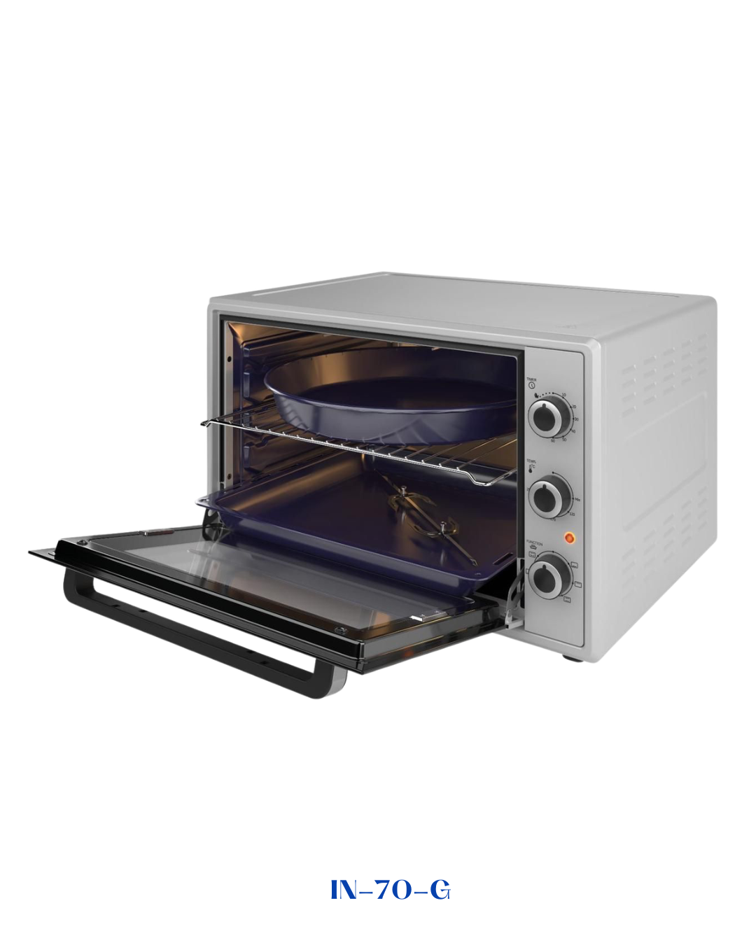 INSIDE ELECTRIC OVEN WITH GRILL, FAN & LIGHT-70L-2200W