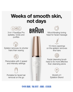 BRAUN FACESPA PRO 3-IN-1 FACIAL EPILATOR & CLEANSER