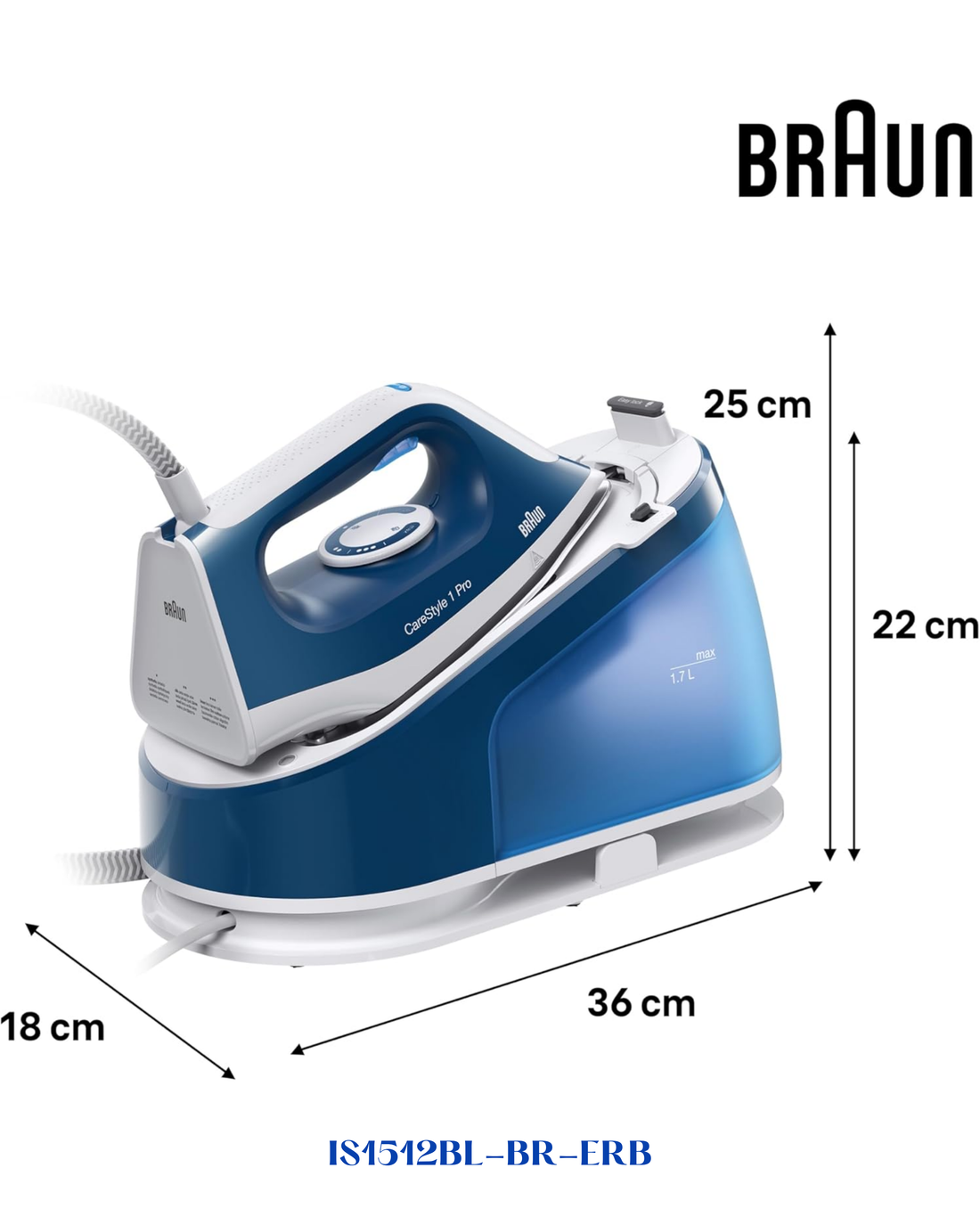BRAUN CARESTYLE 1 PRO STEAM GENERATOR IRON 2200W 1.7L