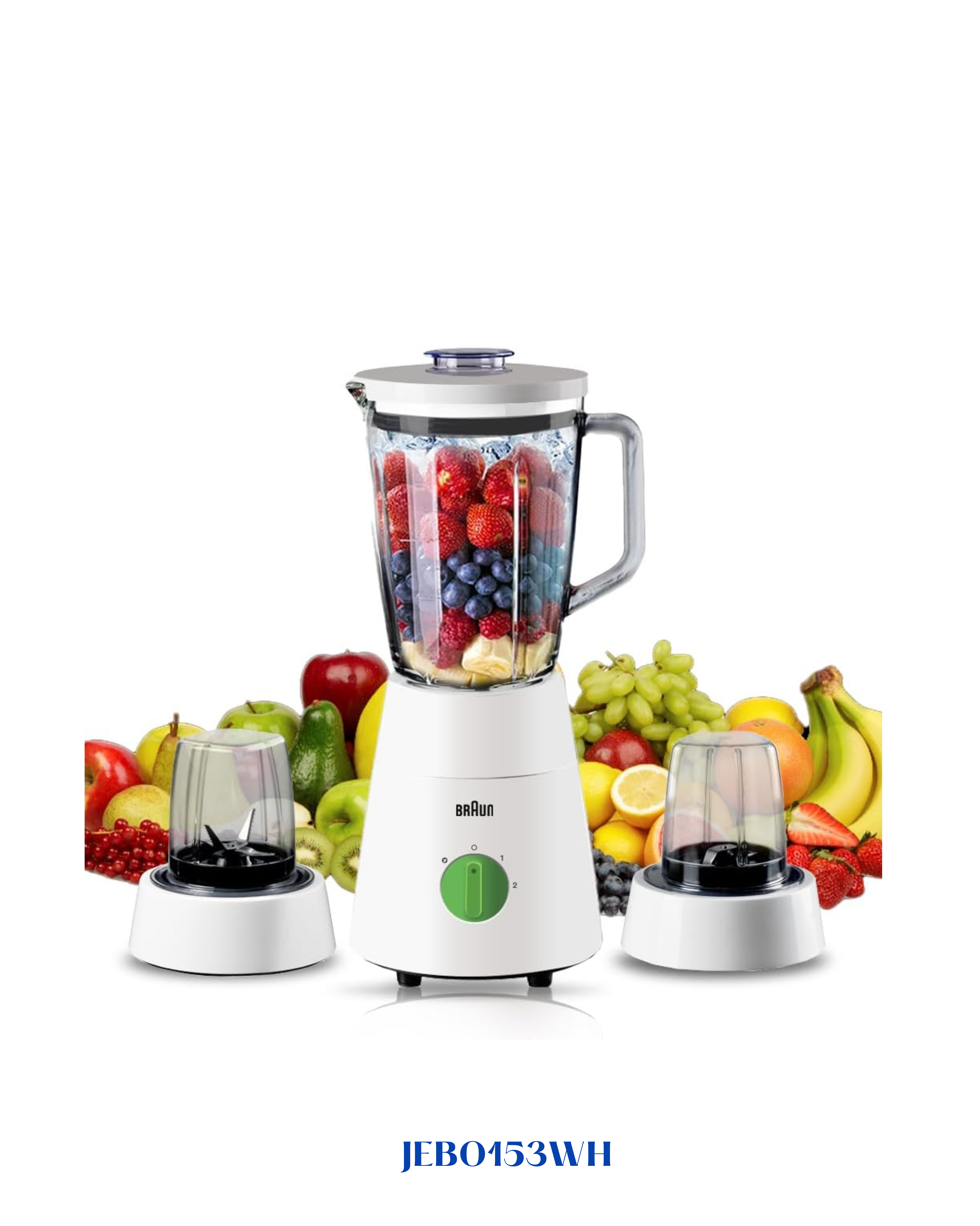 BRAUN 3-IN-1 GLASS BLENDER WITH 4 BLADE SYSTEM 500W 1.75L