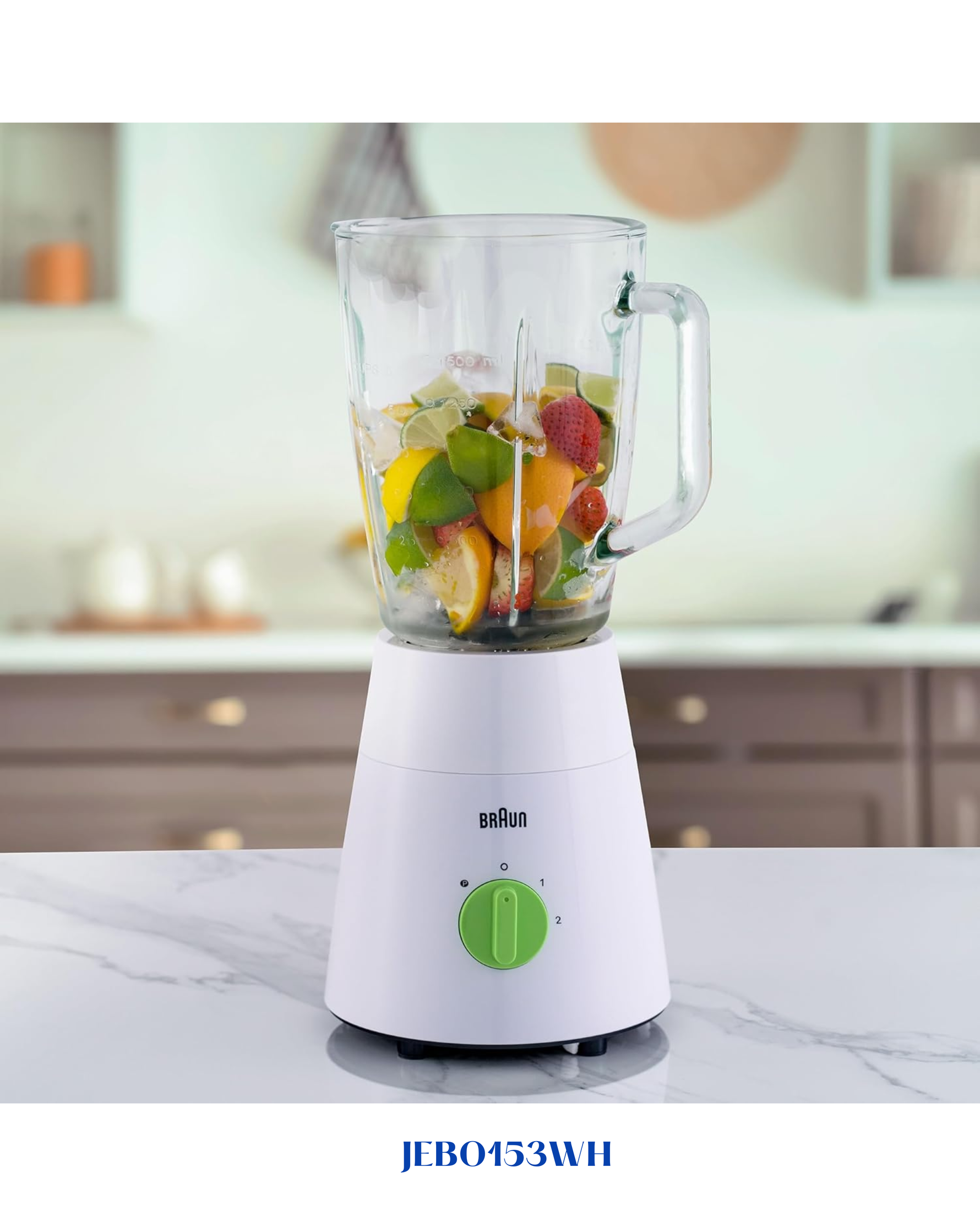 BRAUN 3-IN-1 GLASS BLENDER WITH 4 BLADE SYSTEM 500W 1.75L