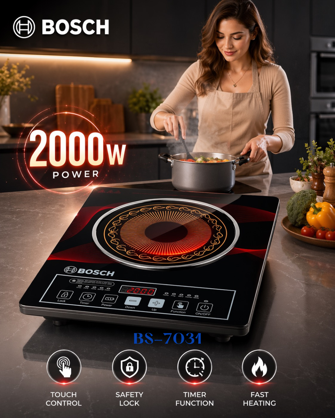 BOSCH  HALOGEN INFRARED ELECTRIC COOKER 3500W