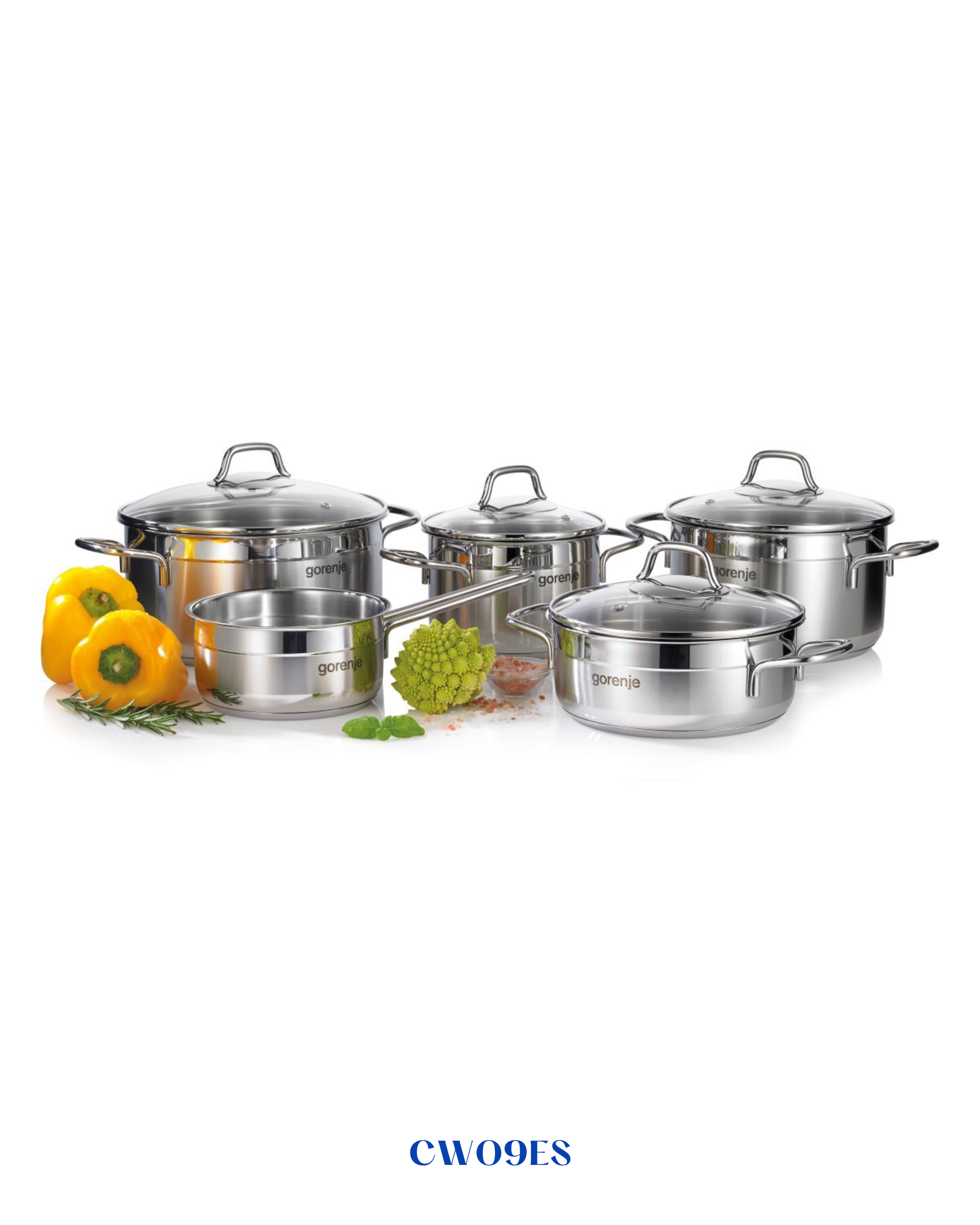 GORENJE COOKWARE SET CW09ES 5-PIECE STAINLESS STEEL