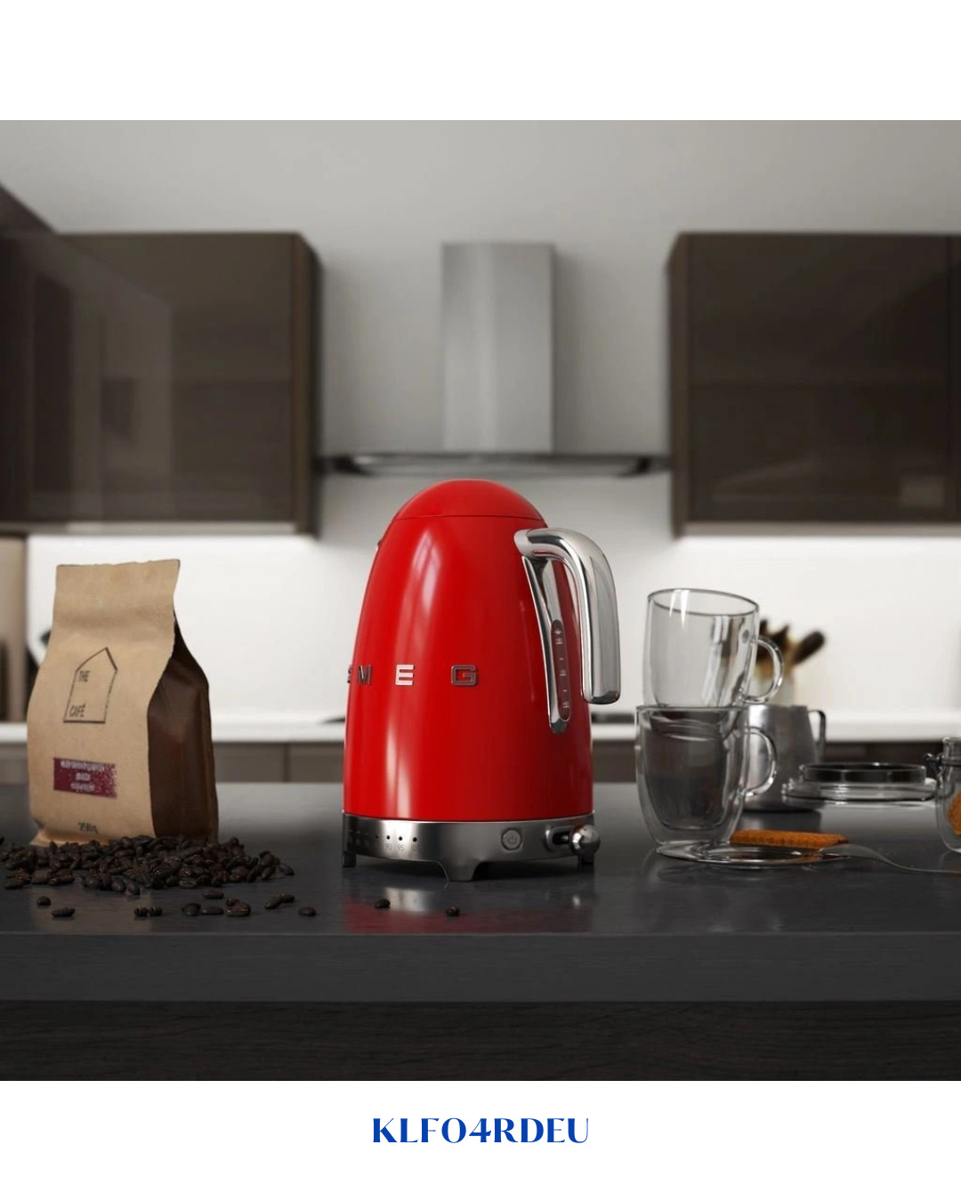 SMEG  STYLE ELECTRIC KETTLE PASTEL RED 1.7L