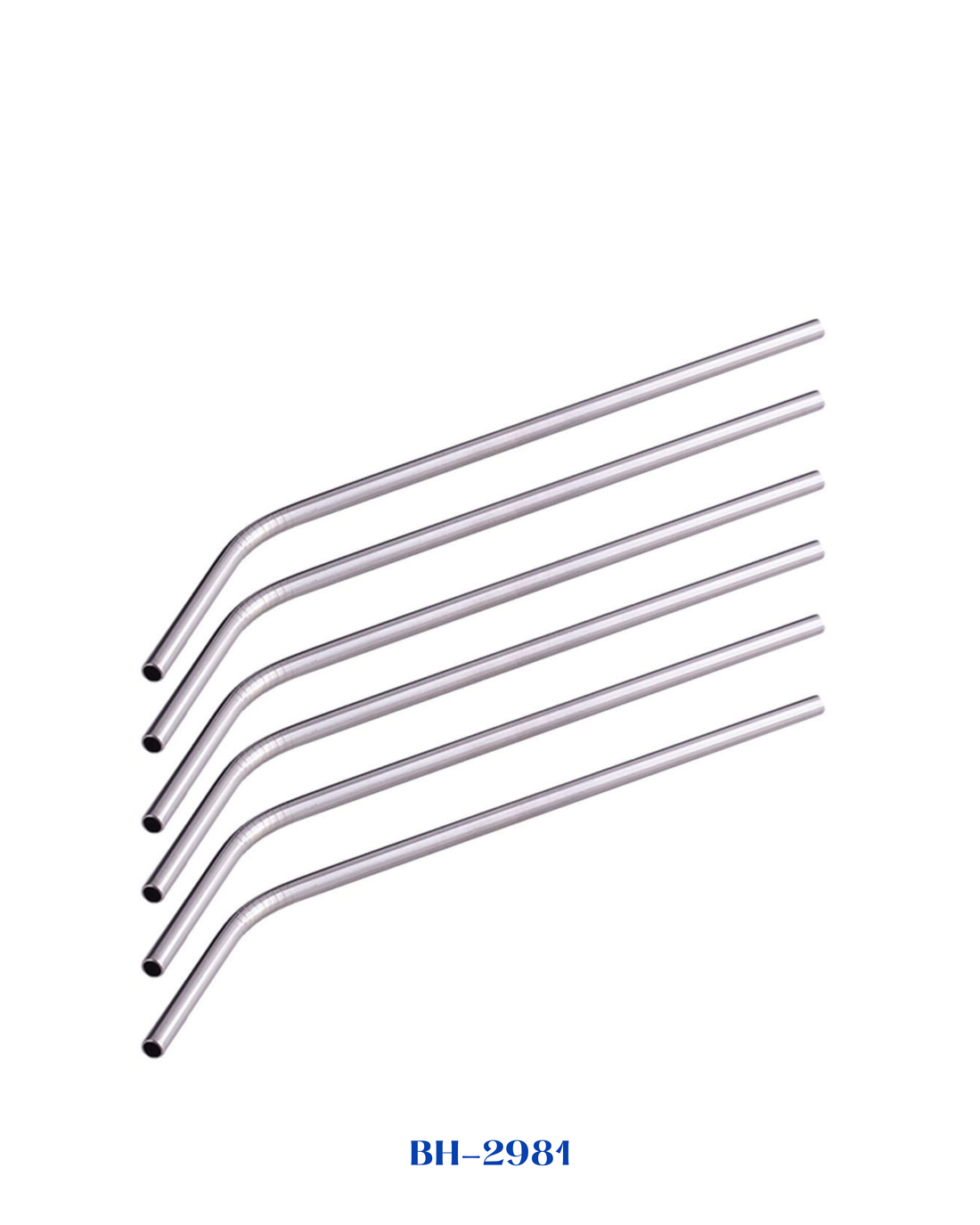 BERLINGER HAUS SET OF 6 BENT STAINLESS STEEL STRAWS