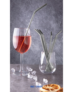 BERLINGER HAUS SET OF 6 BENT STAINLESS STEEL STRAWS