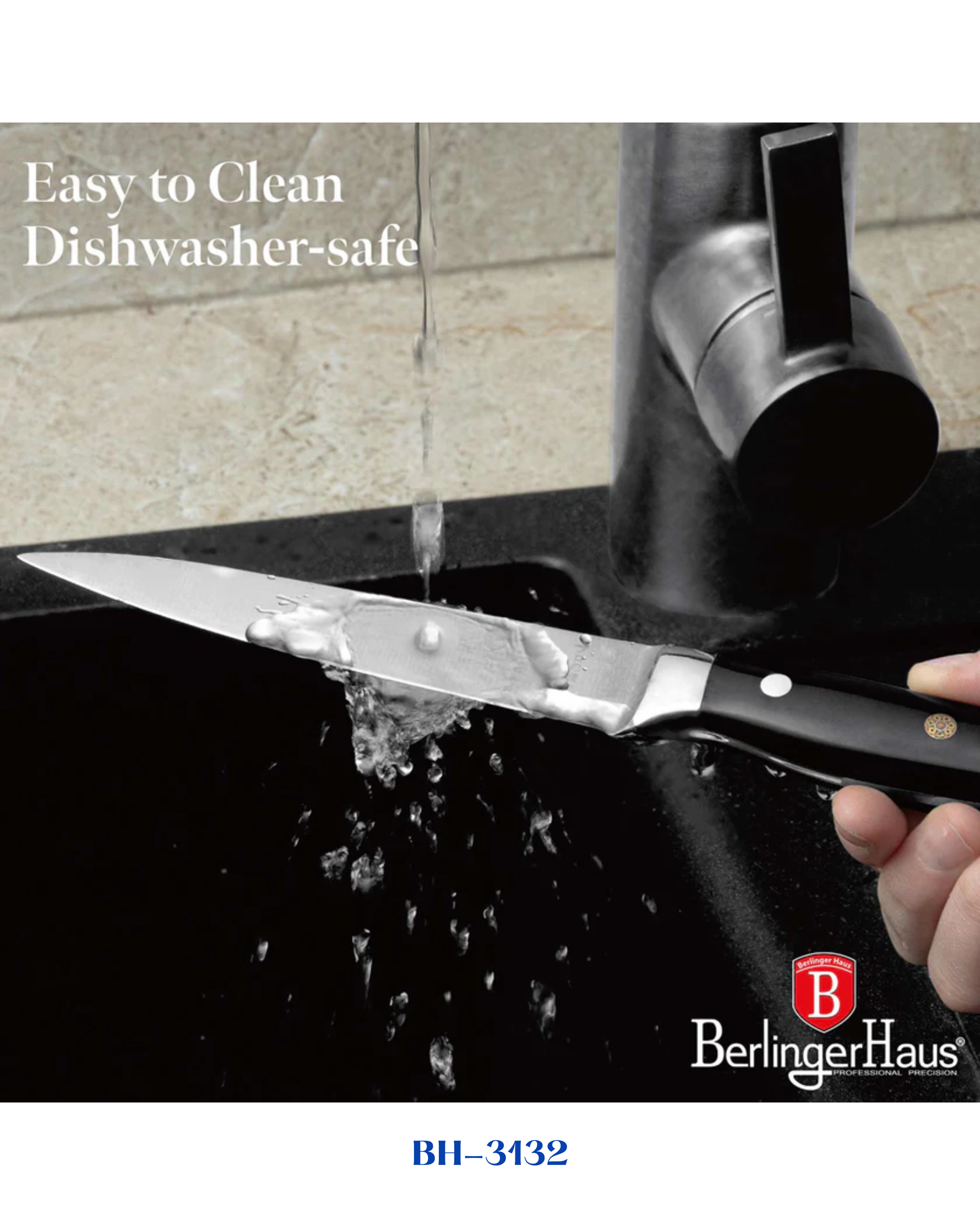 BERLINGER HAUS UTILITY KNIFE 12.5CM STAINLESS STEEL BLACK VANTAGE