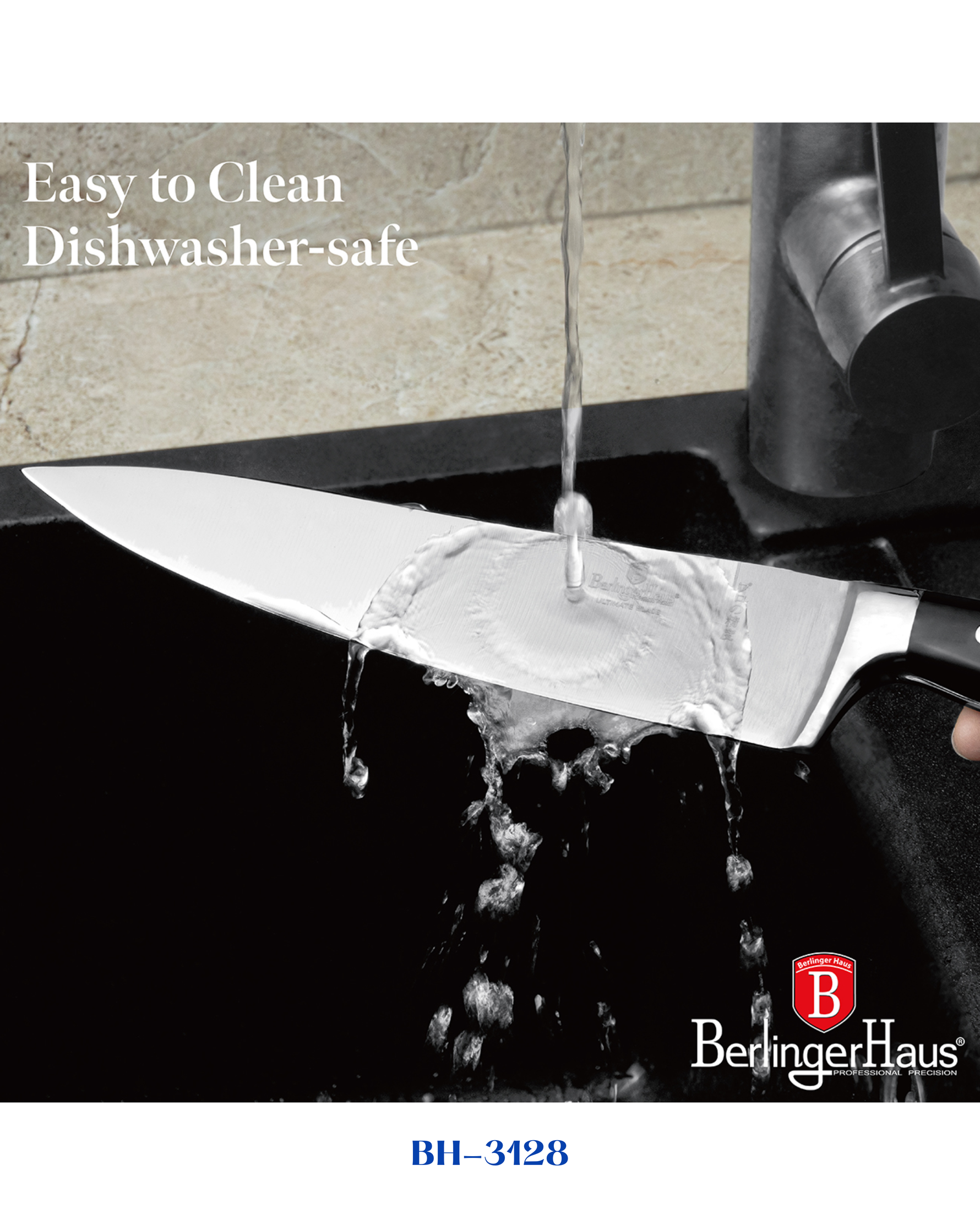 BERLINGER HAUS STAINLESS STEEL CHEF KNIFE 20 CM MATTE BLACK COLLECTION