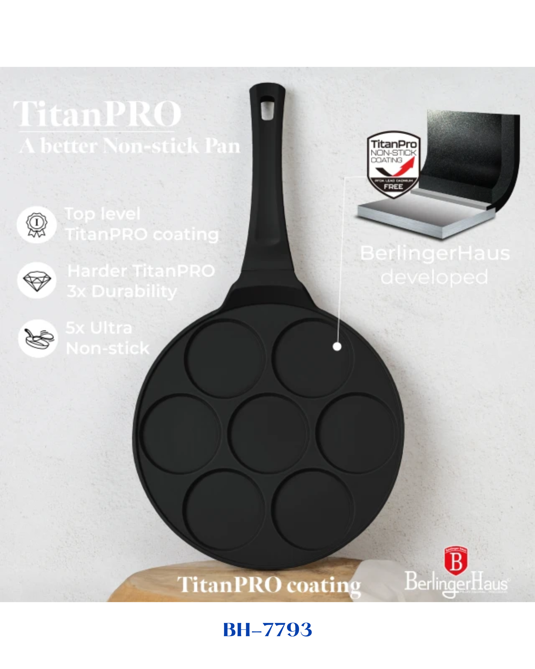 BERLINGER HAUS 7-HOLE PANCAKE PAN (26 CM)