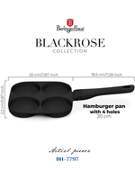 BERLINGER HAUS 4-HOLE HAMBURGER PAN 20 CM MATT BLACK