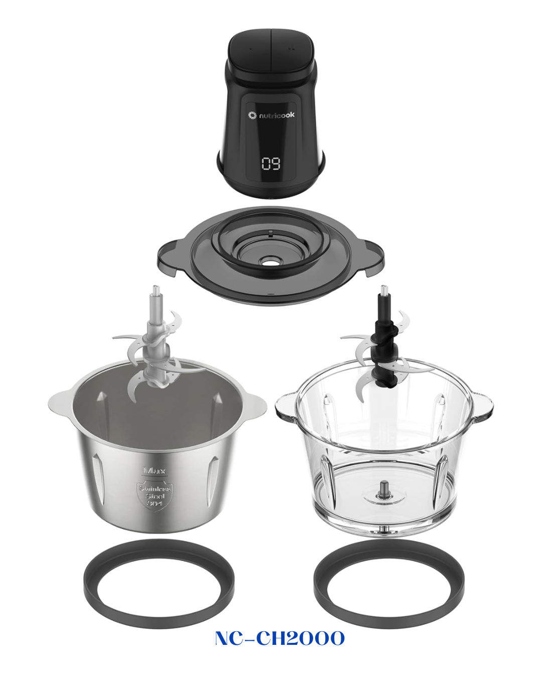 NUTRICOOK CHOPPI XXL FOOD CHOPPER 500W 2L