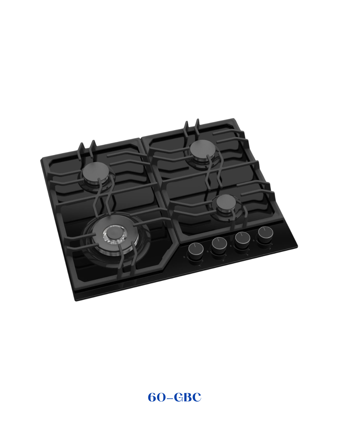 INSIDE BUILT-IN GAS HOB 4 BURNERS 60×60 CM GLASS