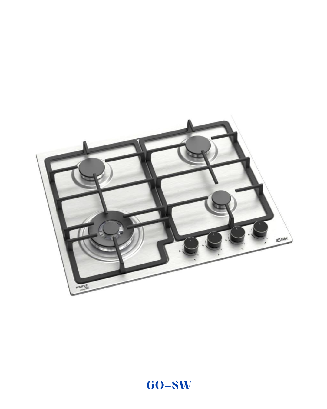 INSIDE BUILT-IN GAS HOB 4 BURNERS 60 CM INOX
