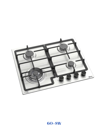 INSIDE BUILT-IN GAS HOB 4 BURNERS 60 CM INOX