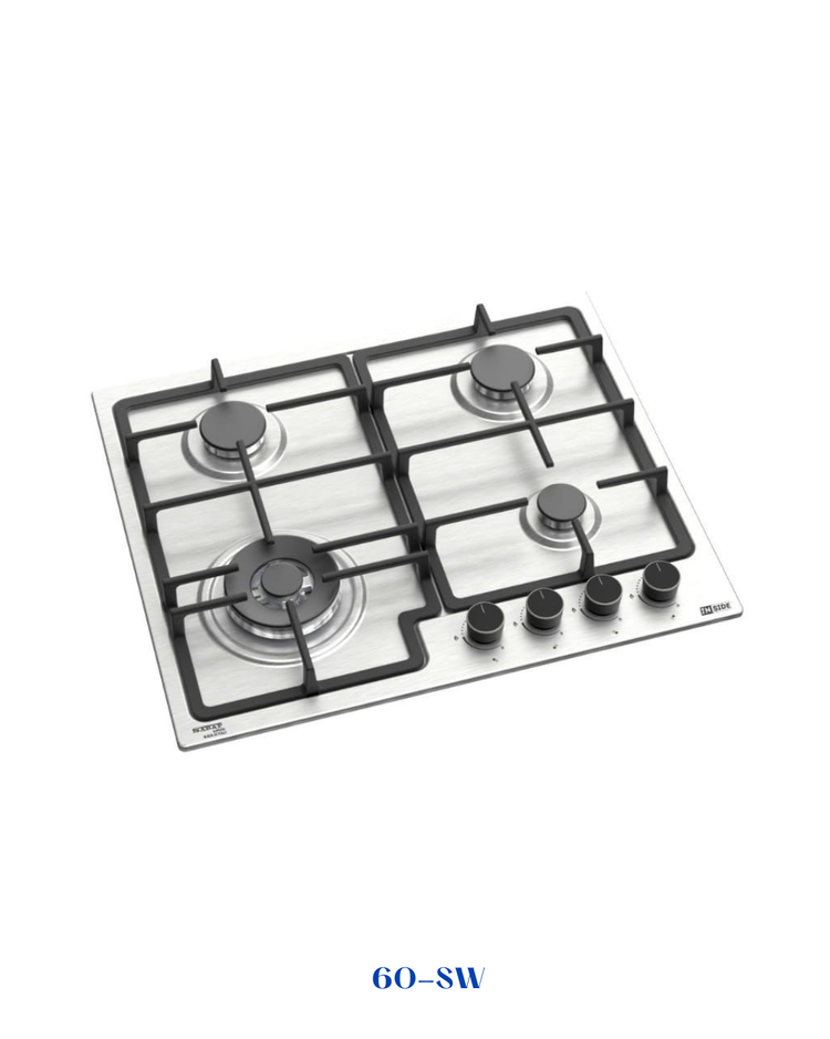 INSIDE BUILT-IN GAS HOB 4 BURNERS 60 CM INOX