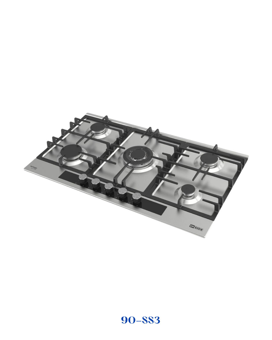 INSIDE BUILT-IN GAS HOB 5 BURNERS 90 CM INOX
